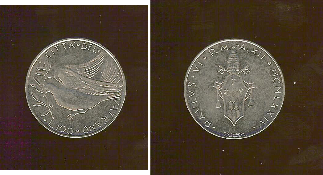 Italian Papal States 100 lira 1974 FDC